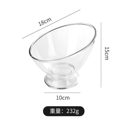 A Household Japanese diagonal salad bowl Large capacity creative fruit and vegetable dressing bowl Hotel restaurant Transparent dessert bowl
