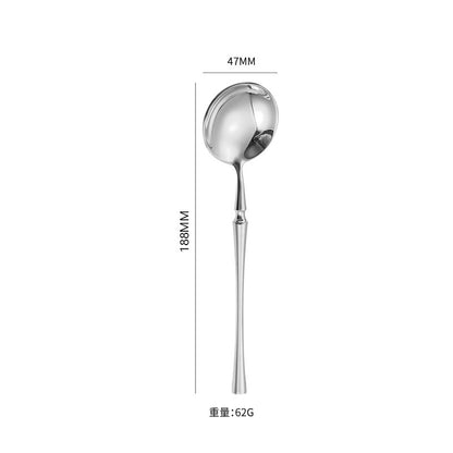 A stainless steel cutlery