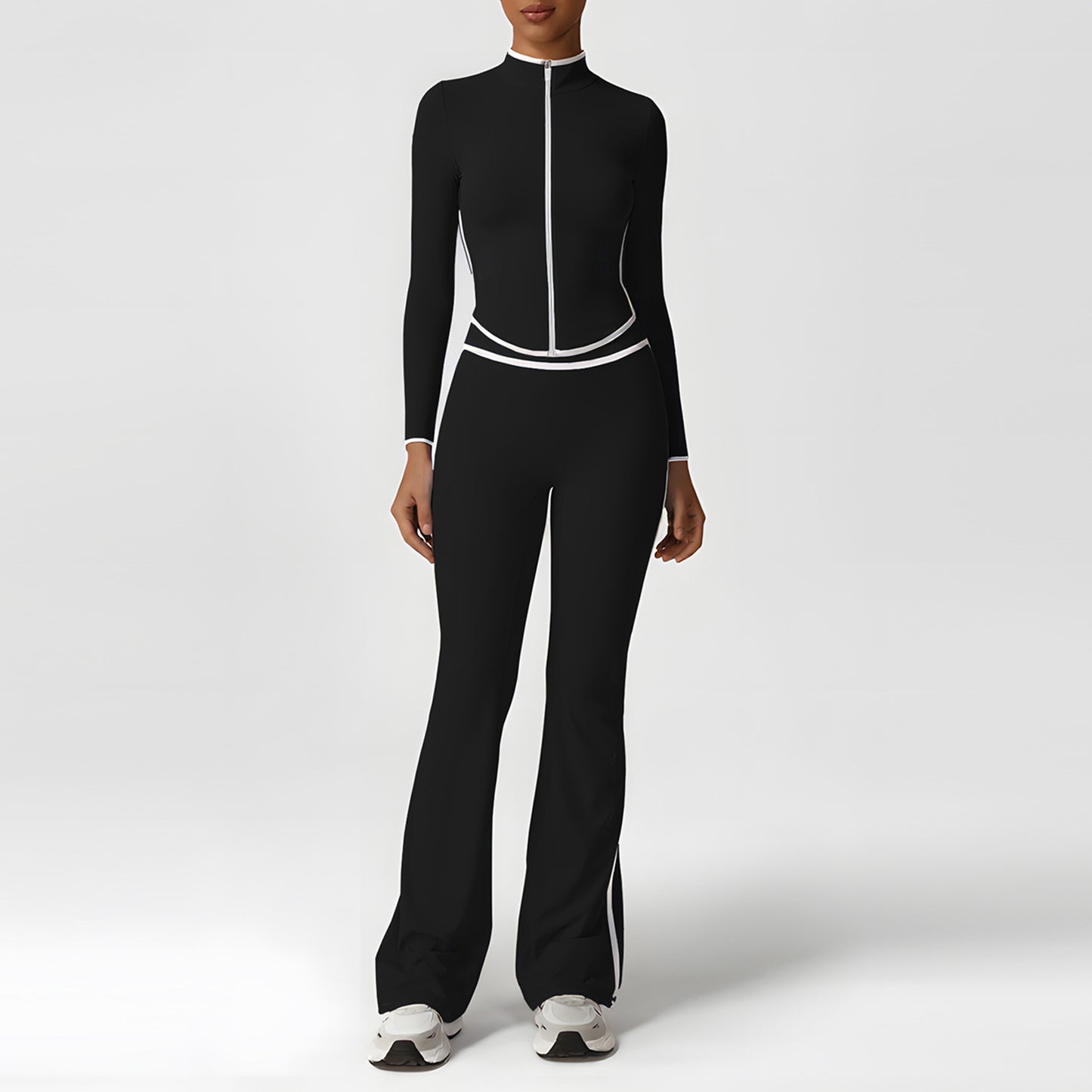 A sports suit women's contrasting colors, beautiful back, tight body, nude yoga suit, running fitness yoga suit