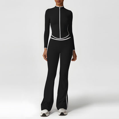 A sports suit women's contrasting colors, beautiful back, tight body, nude yoga suit, running fitness yoga suit