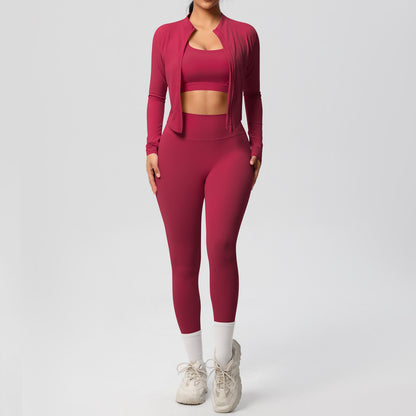 A Tight Yoga Vest Jacket Shockproof Beauty Back Sports Bra Pilates Running Outdoor Yoga Clothing