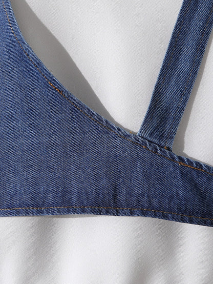 A children's denim three-piece set