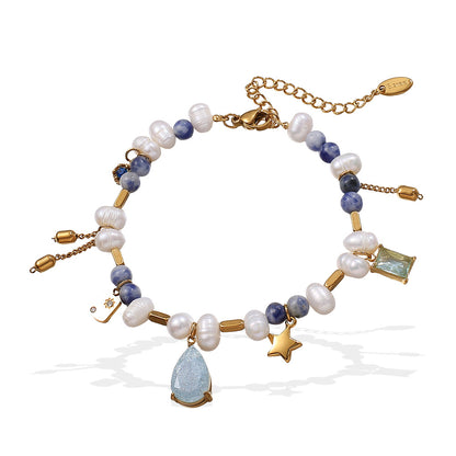 A French style court ins light luxury design noble zircon natural pearl exquisite necklace collarbone chain necklace