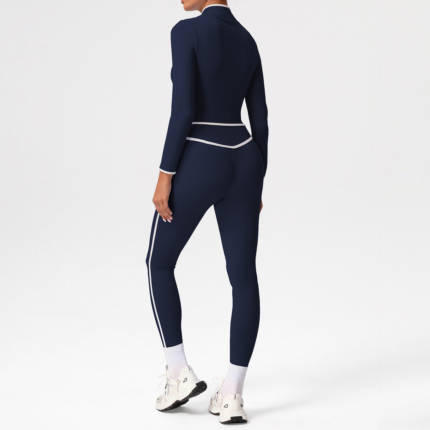 A sports suit women's contrasting colors, beautiful back, tight body, nude yoga suit, running fitness yoga suit