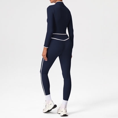 A sports suit women's contrasting colors, beautiful back, tight body, nude yoga suit, running fitness yoga suit