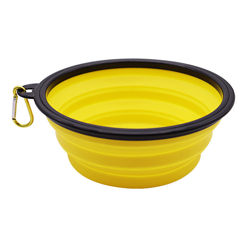 A portable pet folding bowl