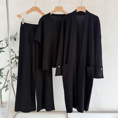 A three-piece knitted set