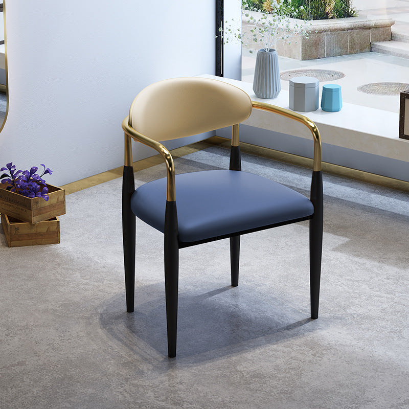 A dining chair stool with armrest back chair