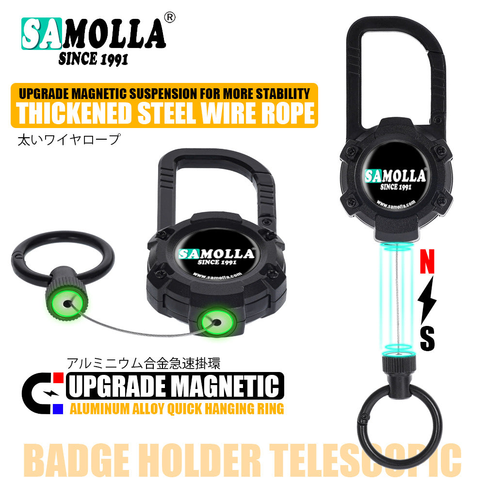 A Durable Zinc Alloy Magnetic Key Holder – Anti-lost Retractable Design