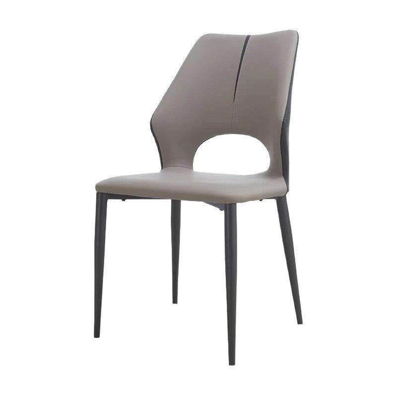 A leather metal chair