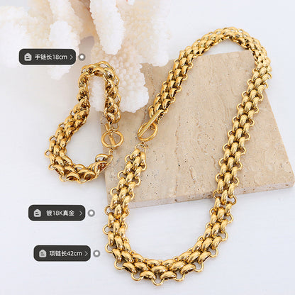 A necklace bracelet jewelry