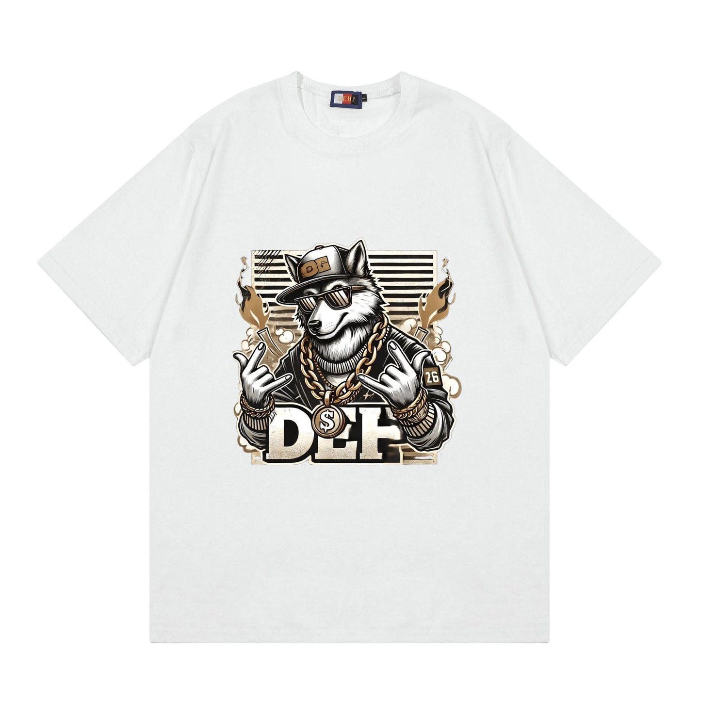 A T-shirt imitation cotton comfortable European size globally available black hip-hop design - Mixbatch