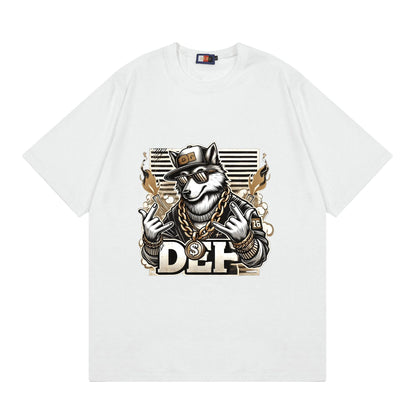 A T-shirt imitation cotton comfortable European size globally available black hip-hop design - Mixbatch