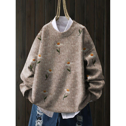 A printed sweater