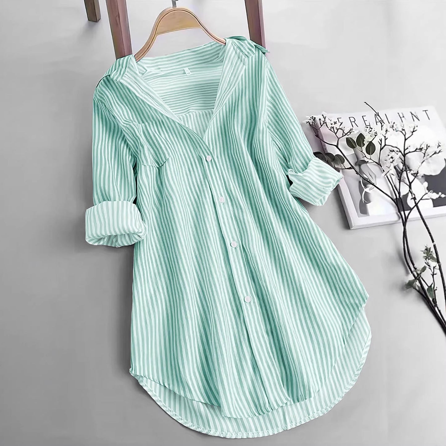 A striped long-sleeved shirt