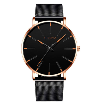 A Geneva Fashion Mesh Strap Watch Men's Watch Colorful Scale Men's Watch Business Quartz Watch Wholesale - Mixbatch