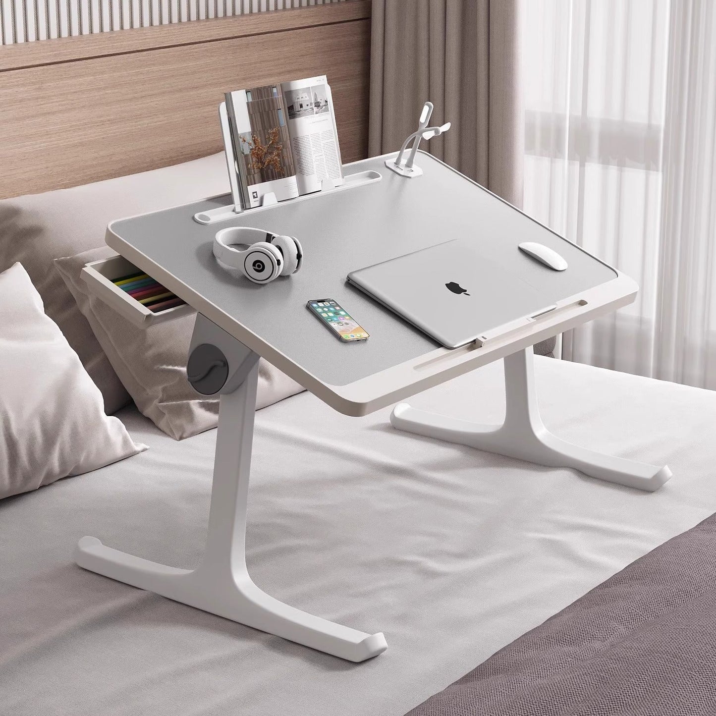A folding table, bedroom, bay window, desk, household foldable table, dormitory bed table, lazy bed, balcony small storage