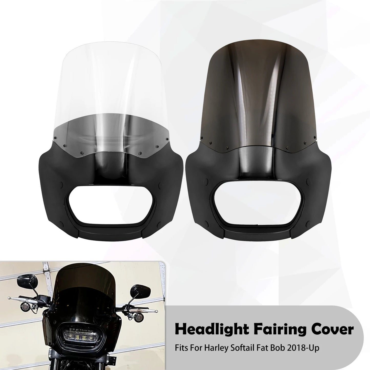 A Motorcycle Modification Accessories Harley 18 years later Soft Tail Fat Ba Hood Elevated Windshield Large Lampshade Guide Fairing