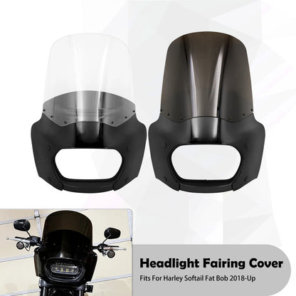 A Motorcycle Modification Accessories Harley 18 years later Soft Tail Fat Ba Hood Elevated Windshield Large Lampshade Guide Fairing