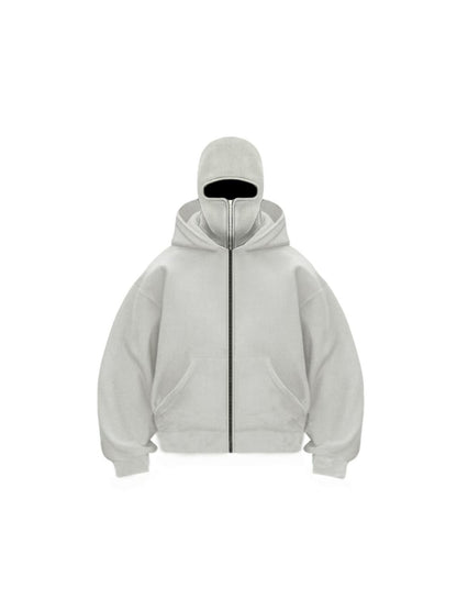 A double hat sweater jacket