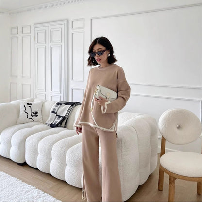 A Women's Long Sleeve Knitted Suit