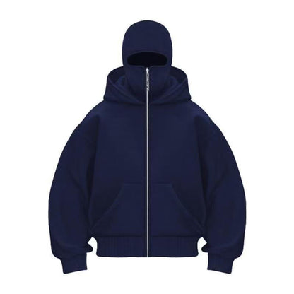 A double hat sweater jacket