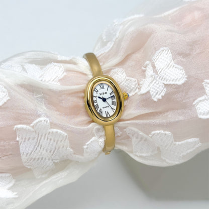 A new watch women's rose gold diamond ring, light luxury, high-end niche design, oval bracelet watch explosion
