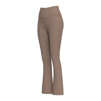 A new high-waisted sports flared pants, nude Pilates fitness yoga trousers for women