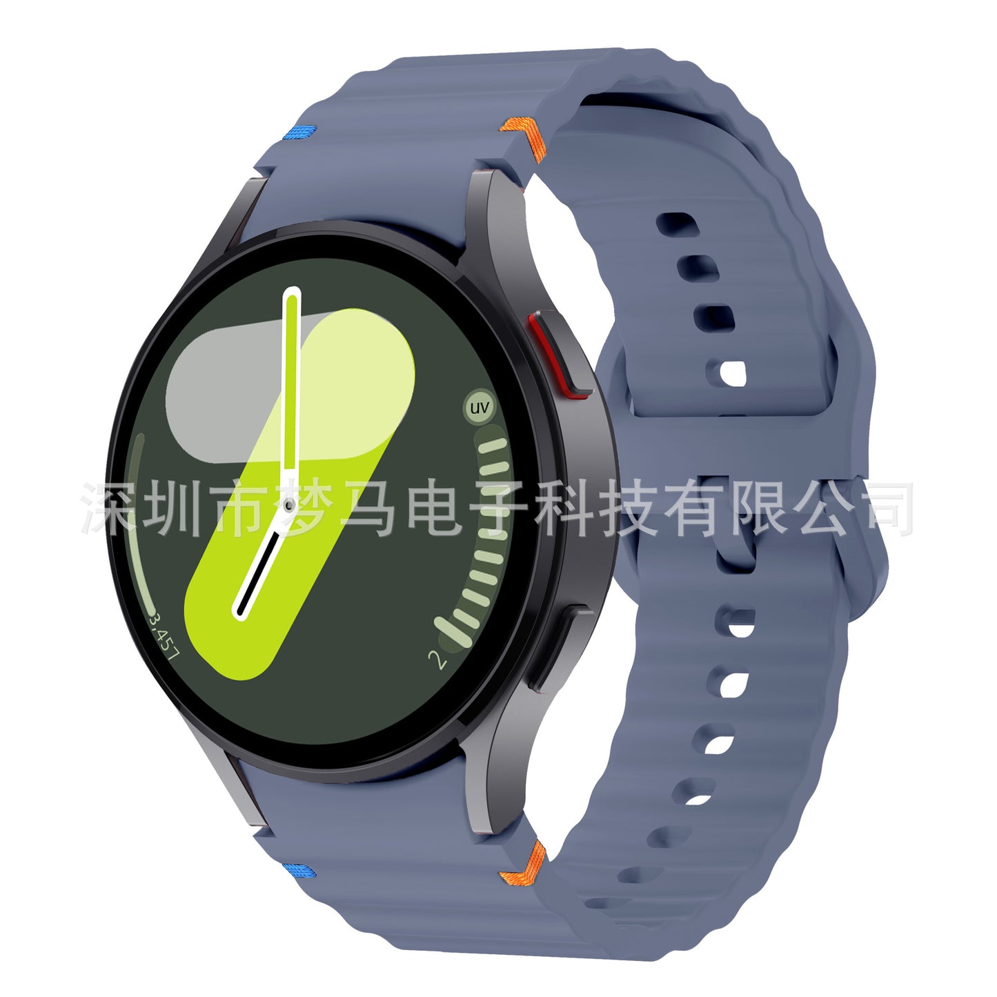 A Suitable for Samsung watch7/FE original wave stitching color buckle silicone strap universal watch654 strap