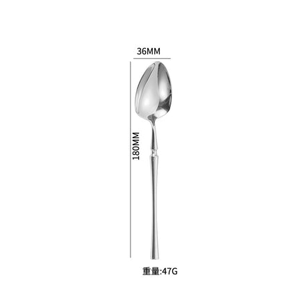 A stainless steel tableware