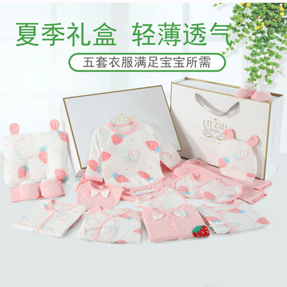 A-1 Newborn spring and summer gift box Baby thin clothes Newborn full moon baby set Birth products Daquan set - Mixbatch