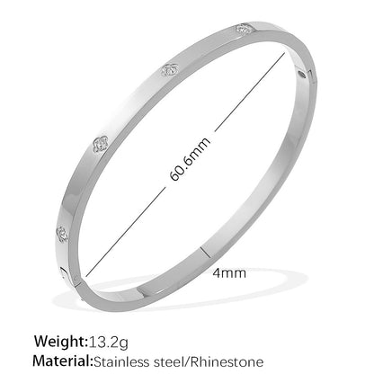 A European and American hot selling ins style titanium steel bracelet hexagram star snap buckle bracelet 18k gold-plated stainless steel zircon bracelet