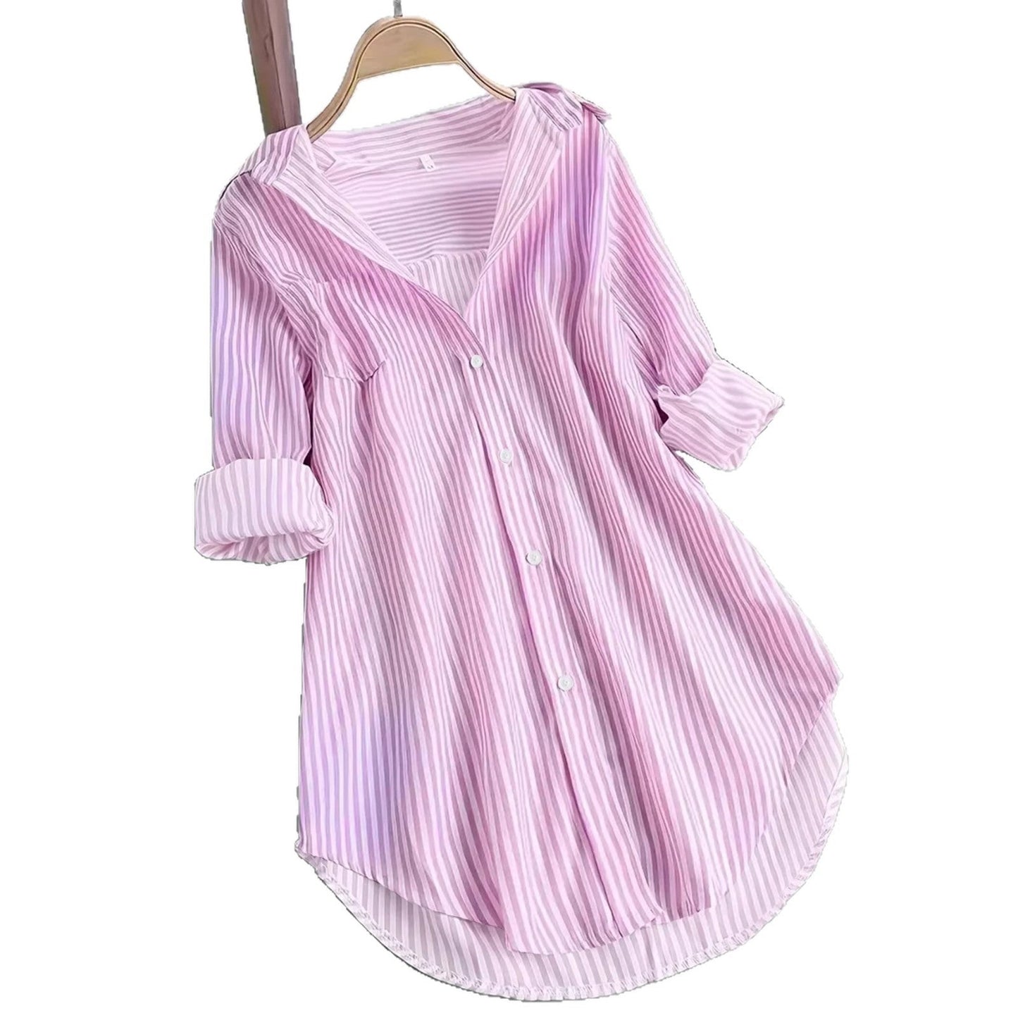 A striped long-sleeved shirt