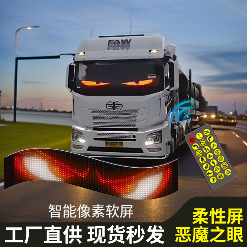 LED car soft screen usb car flexible advertising screen APP bluetooth window glass devil's eye display