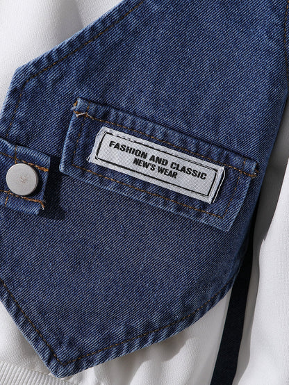 A children's denim three-piece set
