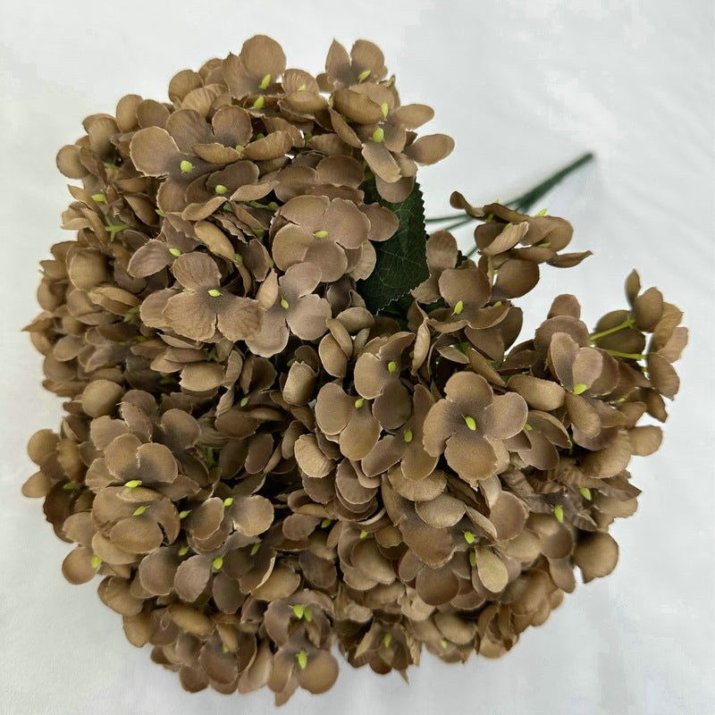 A 5 head Meiyu hydrangea decoration simulated flower wedding arrangement polished cloth fake flower hotel decoration hydrangea