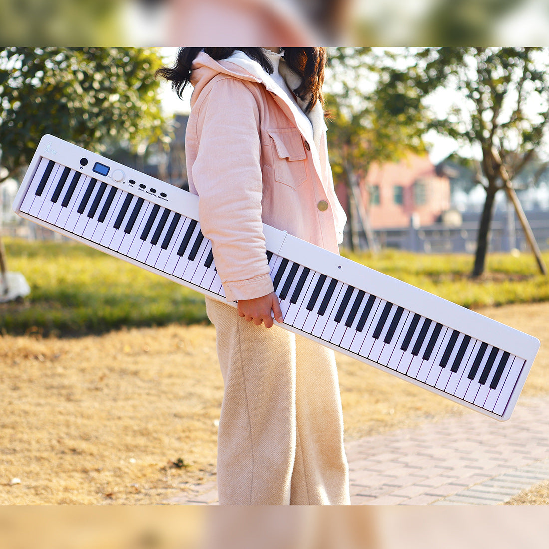A folding electronic organ double speaker portable electric piano grade adult beginner home keyboard electronic organ