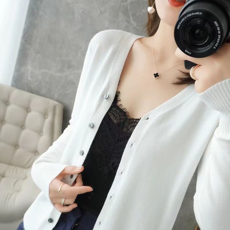 A knitted cardigan jacket