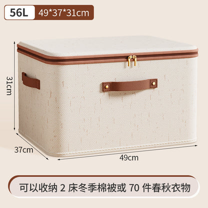 A cotton and linen zipper storage box