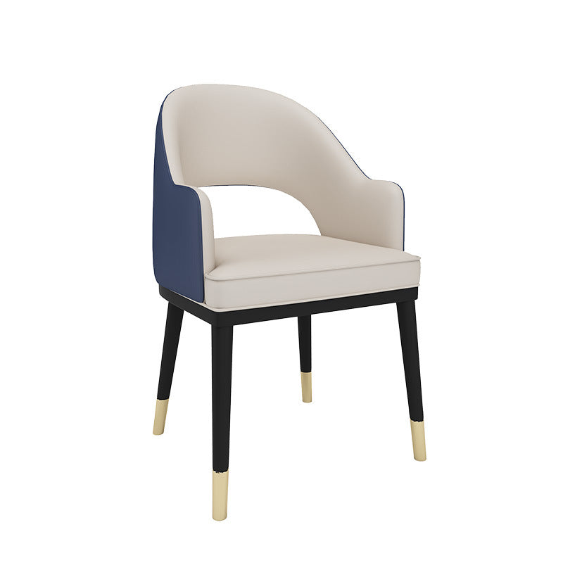 A metal leather seat chair