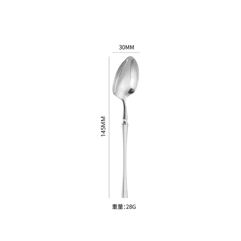 A stainless steel cutlery