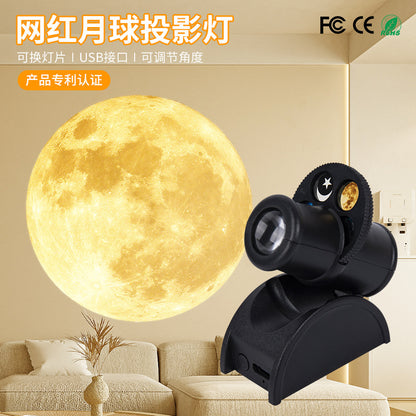 A creative moon earth projection lamp