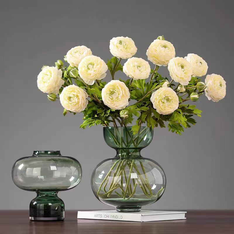 A Nordic light luxury gourd glass vase transparent big belly creative living room bedroom flower arrangement soft decoration ornament vase