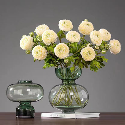 A Nordic light luxury gourd glass vase transparent big belly creative living room bedroom flower arrangement soft decoration ornament vase