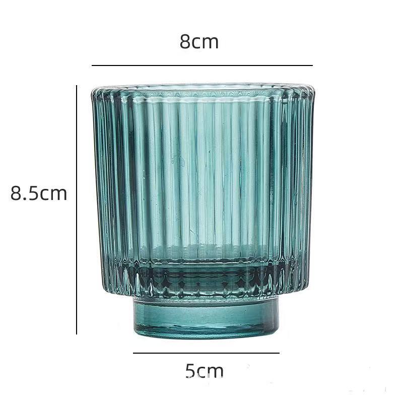 A gradual change of color candle cup empty glass candlestick