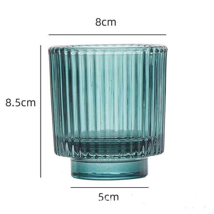 A gradual change of color candle cup empty glass candlestick