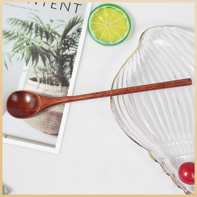 A solid wood spoon