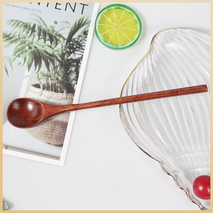 A solid wood spoon