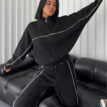 A long-sleeved sweater set