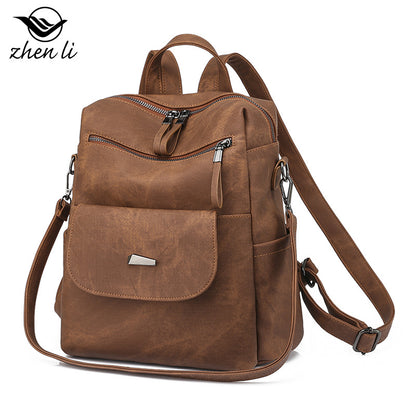 A bag large capacity cross-border women's backpack, backpack women's bags, retro backpack women's bags